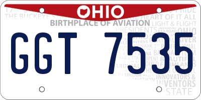 OH license plate GGT7535