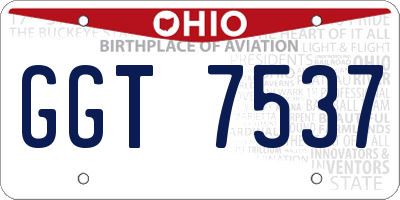 OH license plate GGT7537
