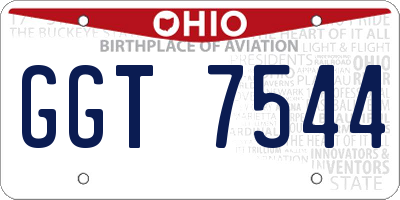 OH license plate GGT7544