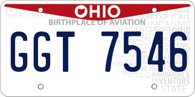 OH license plate GGT7546