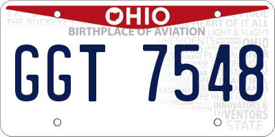 OH license plate GGT7548