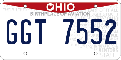 OH license plate GGT7552