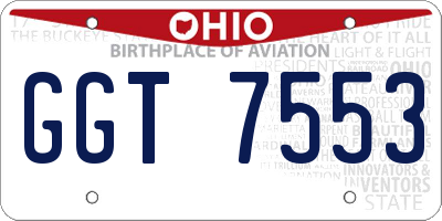 OH license plate GGT7553