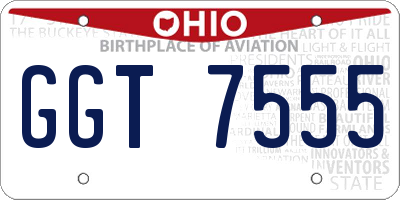 OH license plate GGT7555