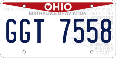 OH license plate GGT7558