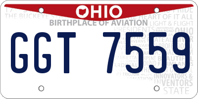 OH license plate GGT7559