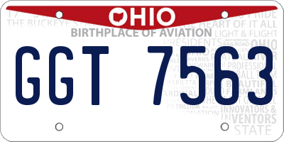 OH license plate GGT7563