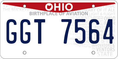 OH license plate GGT7564