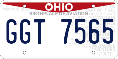 OH license plate GGT7565