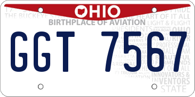 OH license plate GGT7567