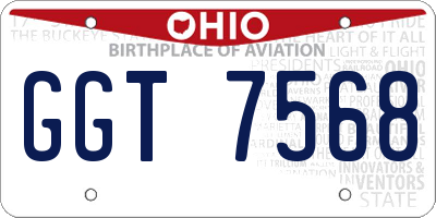 OH license plate GGT7568