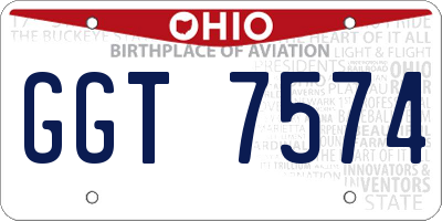 OH license plate GGT7574