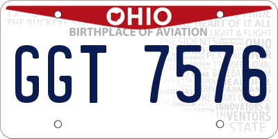 OH license plate GGT7576