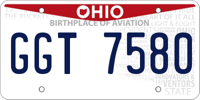 OH license plate GGT7580