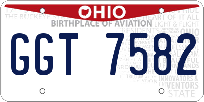 OH license plate GGT7582