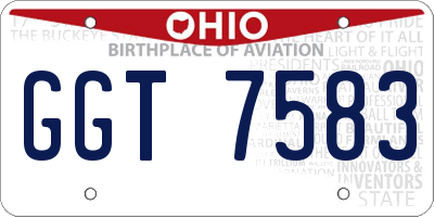 OH license plate GGT7583