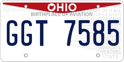 OH license plate GGT7585