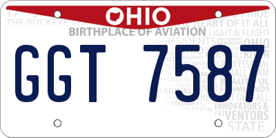 OH license plate GGT7587