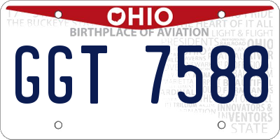 OH license plate GGT7588