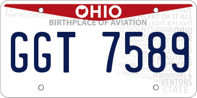 OH license plate GGT7589