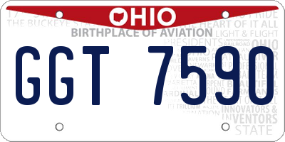 OH license plate GGT7590