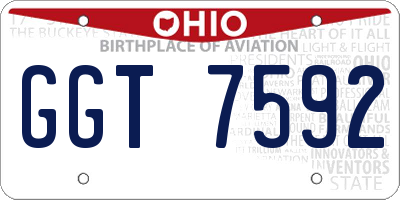 OH license plate GGT7592