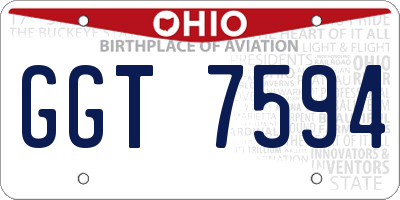 OH license plate GGT7594