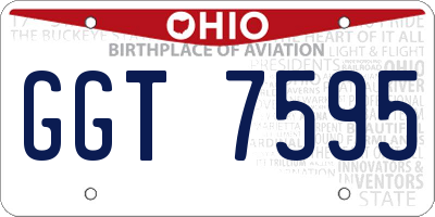 OH license plate GGT7595