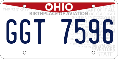 OH license plate GGT7596