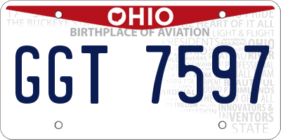 OH license plate GGT7597