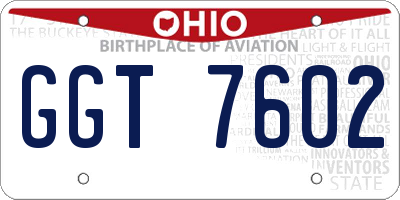OH license plate GGT7602
