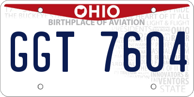 OH license plate GGT7604