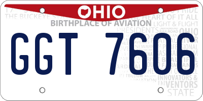 OH license plate GGT7606