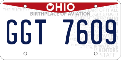 OH license plate GGT7609