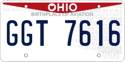 OH license plate GGT7616
