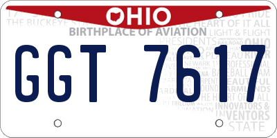 OH license plate GGT7617