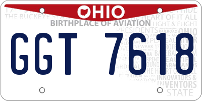 OH license plate GGT7618