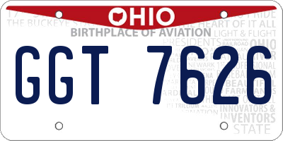 OH license plate GGT7626
