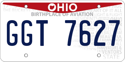 OH license plate GGT7627