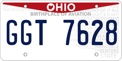 OH license plate GGT7628