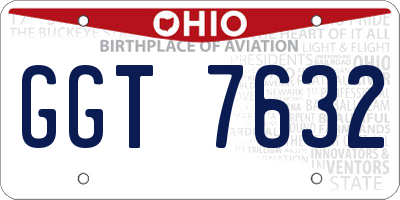 OH license plate GGT7632