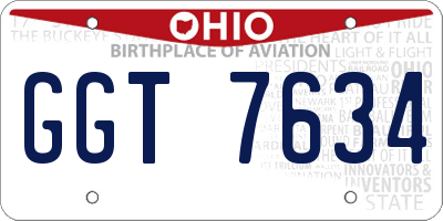 OH license plate GGT7634