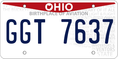 OH license plate GGT7637