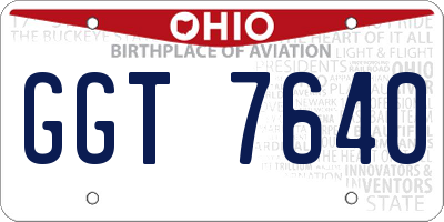 OH license plate GGT7640