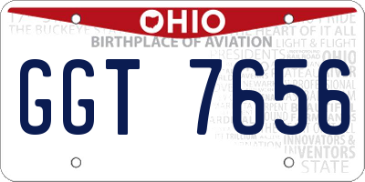 OH license plate GGT7656