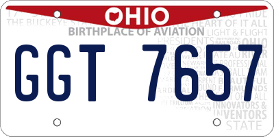 OH license plate GGT7657