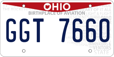 OH license plate GGT7660