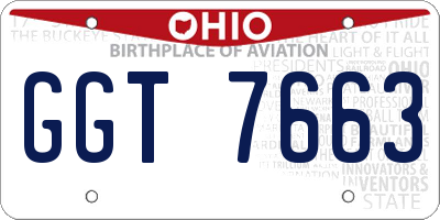 OH license plate GGT7663
