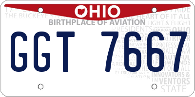 OH license plate GGT7667