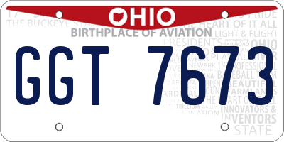 OH license plate GGT7673